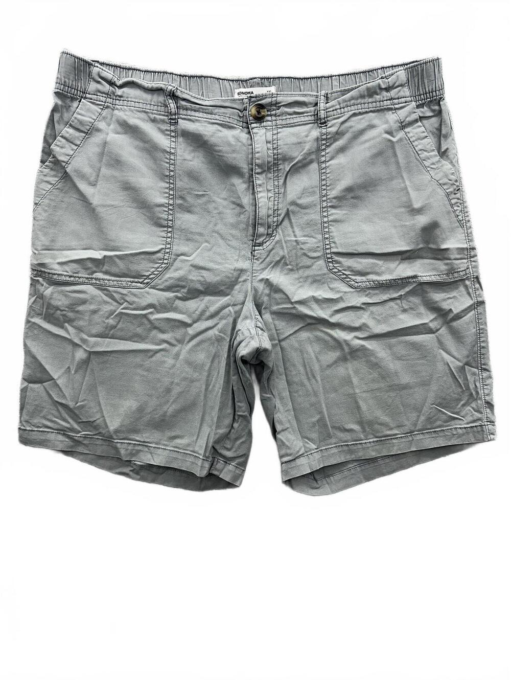 Sonoma Gray Cargo Shorts Elastic Waistband Casual